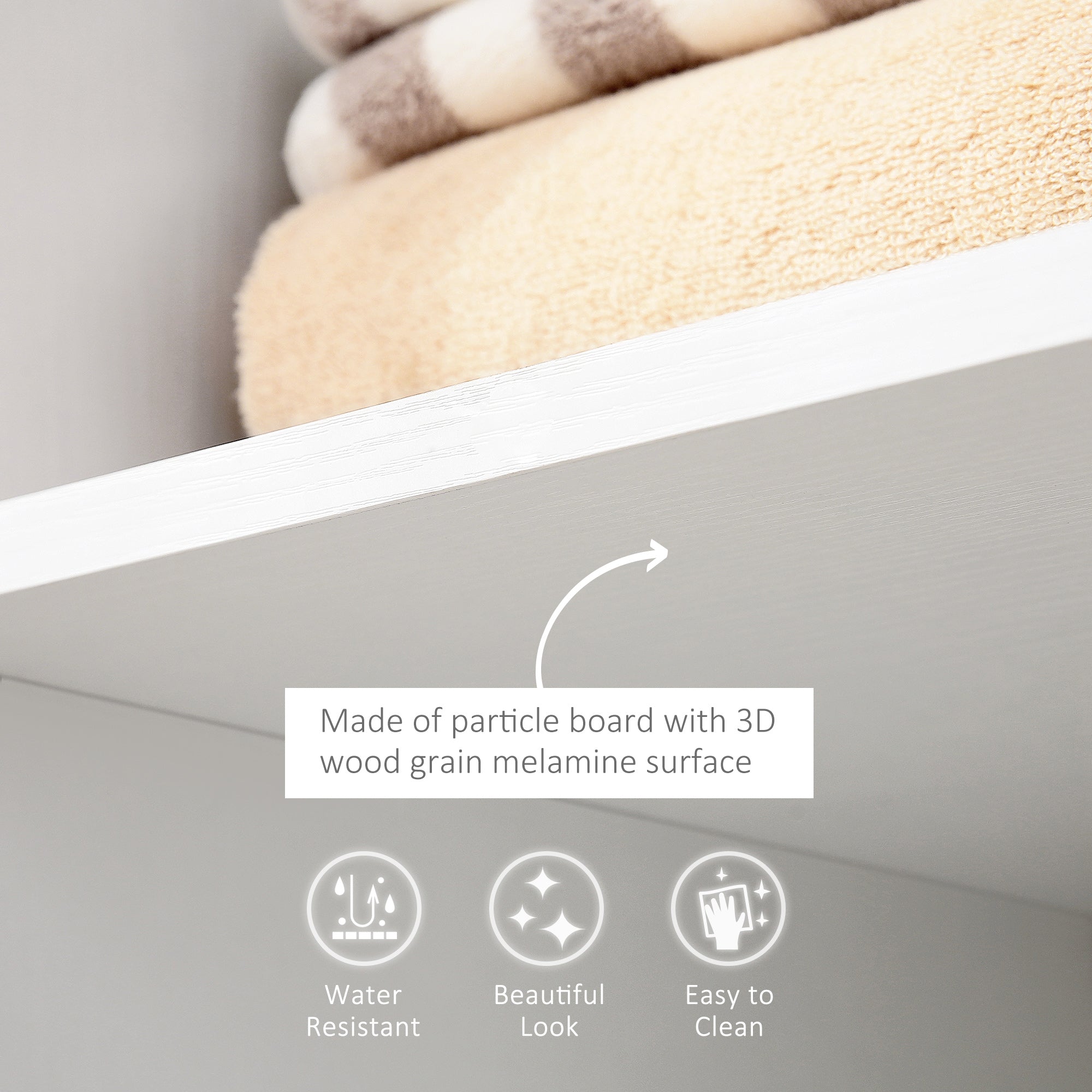 Kozy Open Wardrobe on Wheels, Bedroom Wardrobe with Clothes Hanging Rail, 3 Storage Shelves, Mobile Garment Rack for Cloakroom, Hallway, White