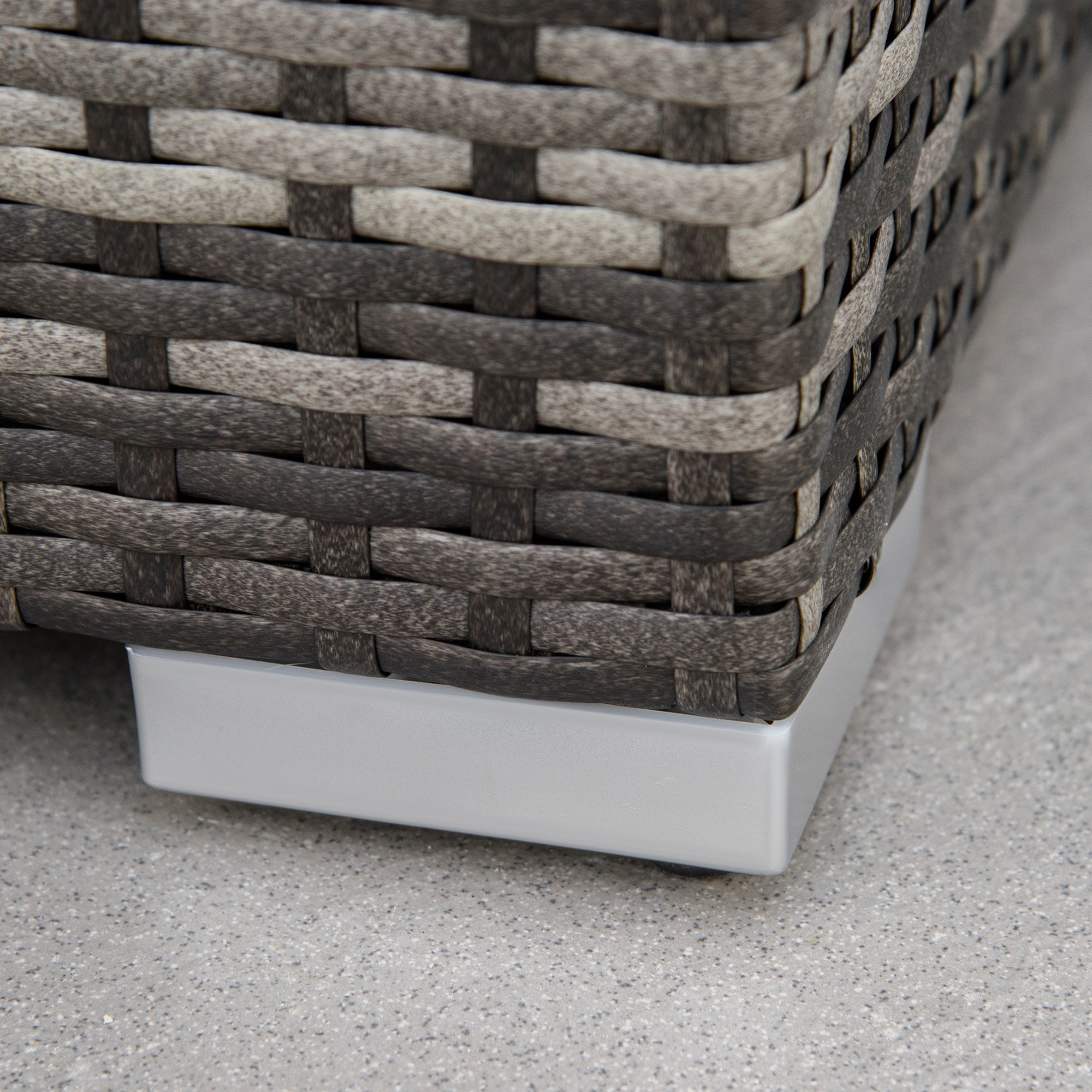 Kozy 6PC Rattan Corner Sofa Set Wicker 4 Seater Garden Storage Coffee Table Conversation Ottoman Outdoor Weave Furniture w/ Cushion Grey