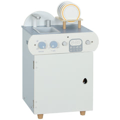 Kozy Wooden Dishwasher Playset, Kitchen Sink Toys with Faucet, Sink and Accessories, Gift for Boys Girls Toddlers