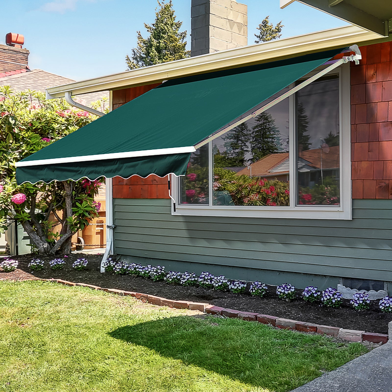 Kozy Manual Retractable Awning, 3.5x2.5 m-Green