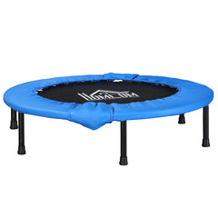 Kozy 38" Mini Fitness Trampoline Home Gym Yoga Exercise Rebounder Indoor Outdoor Jumper with Safety Pad, Support Up to 150 KG, Blue and Black