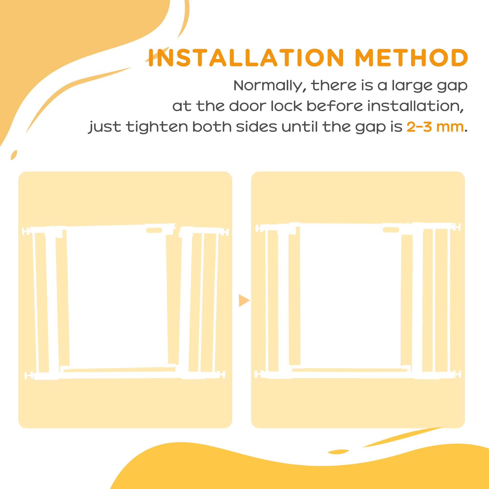 Kozy Pressure Fit Safety Gate, for Staircases, Hallways, Doorways w/ Extensions Kit, 75-103CM Adjustable Width - Black
