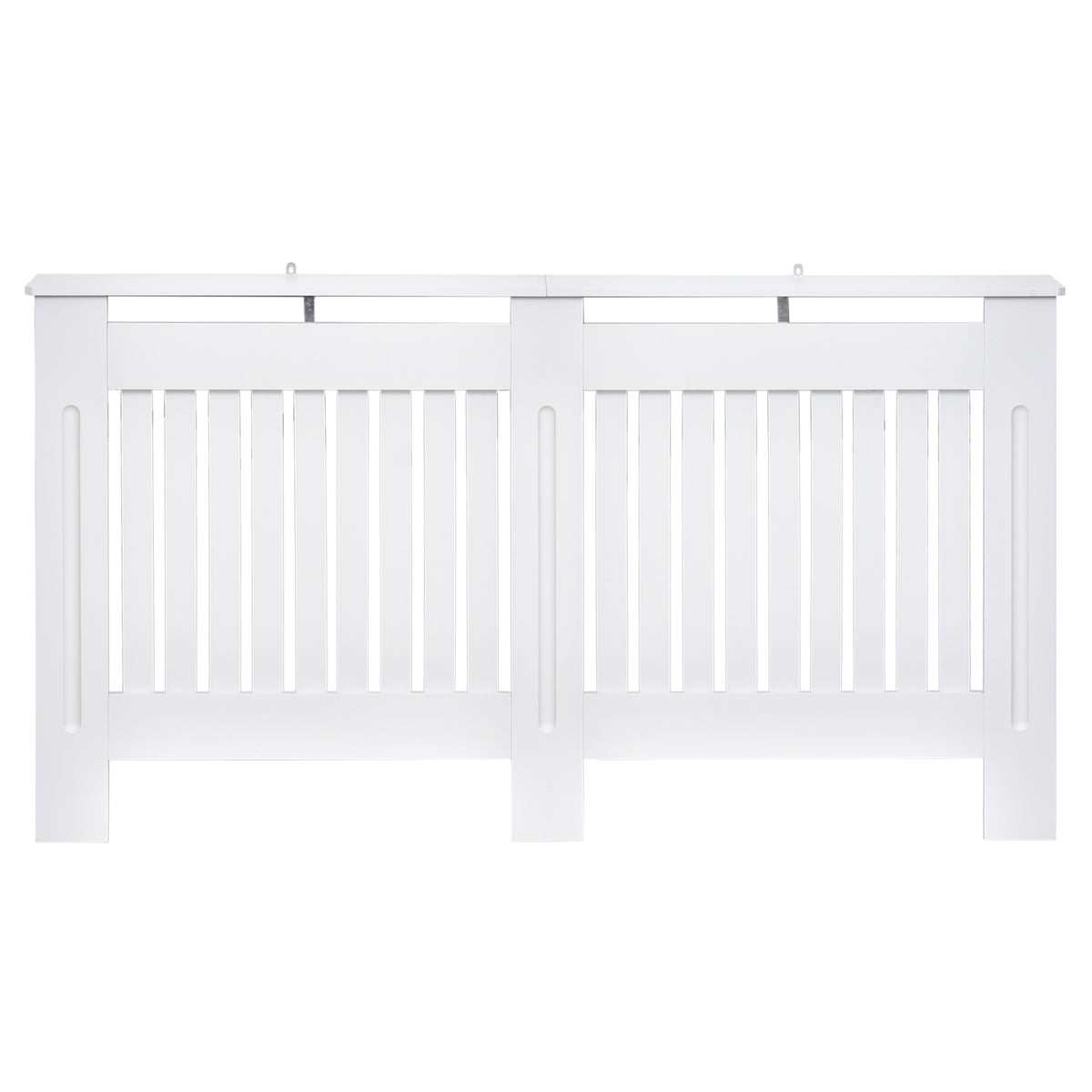 Kozy Slatted Radiator Cover Painted Cabinet MDF Lined Grill in White (152L x 19W x 81H cm)