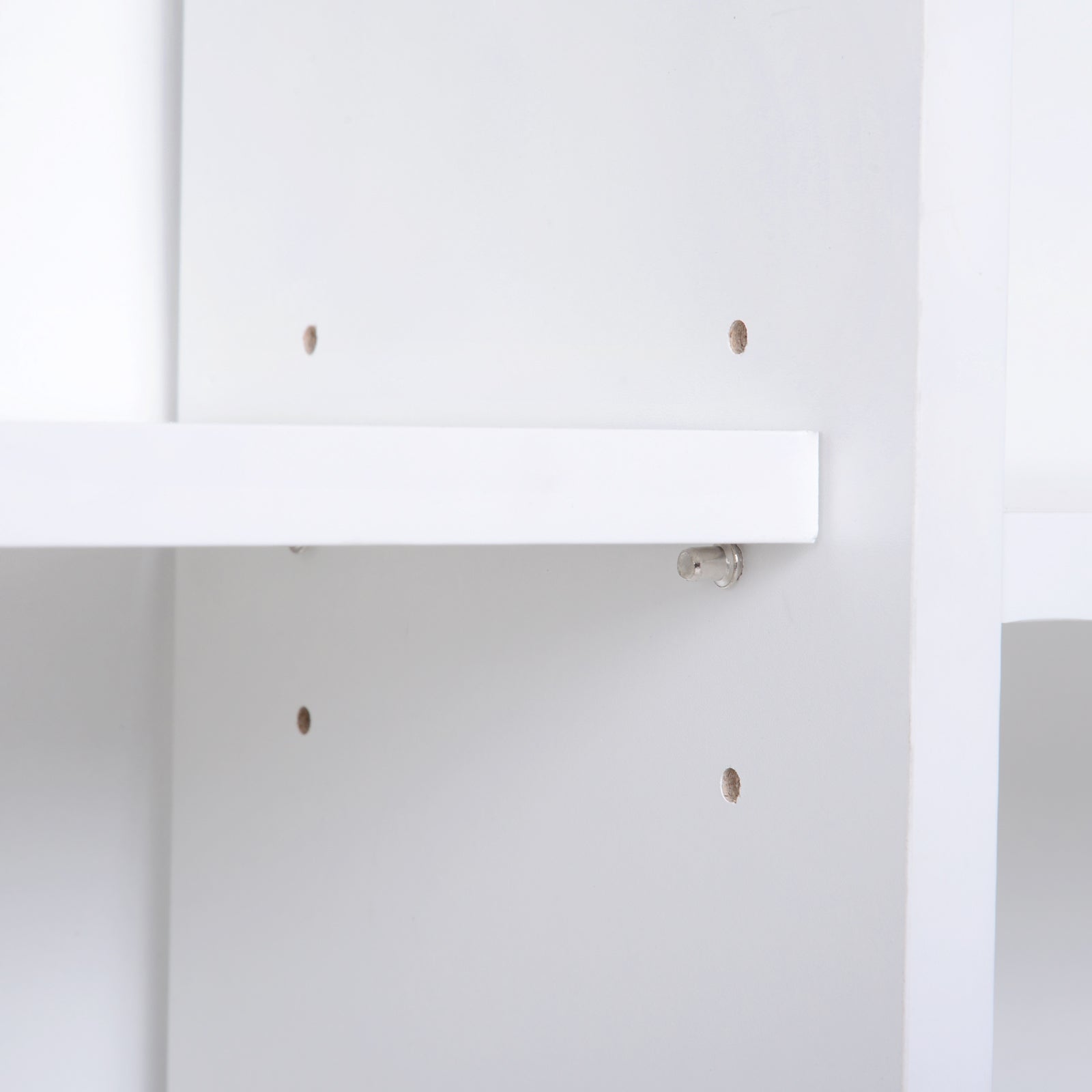 Kozy Sideboard Bookshelf Free Standing Bookcase Shelves Unit Display Storage Cabinet w/ Adjustable Shelves, Wooden Leg, Two Doors, White