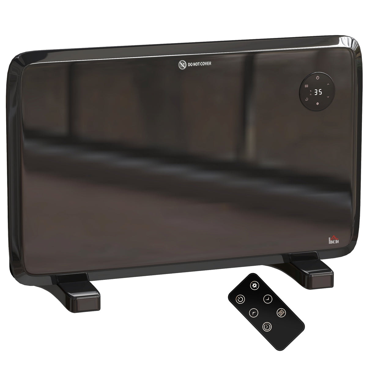 Kozy - 1.2kW Freestand/On-Wall Electric Convector Heater, with Adjustable Thermostat - Black