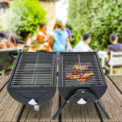 Outsunny Charcoal Grill Portable Folding Charcoal BBQ Grill Outdoor Tabletop Barbecue Grill