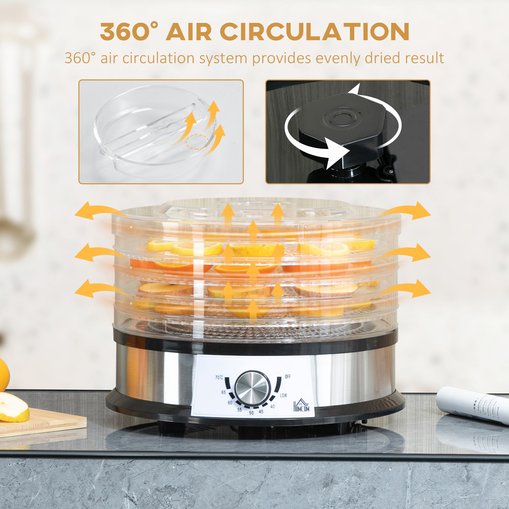 Kozy 40-70℃ Five-Tray Food Dehydrator