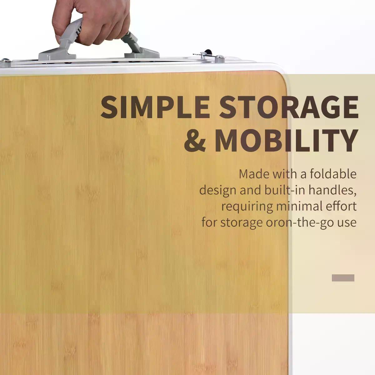 Kozy 3ft Aluminium MDF-Top Folding Picnic Table Portable Camping Table