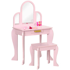 Kozy Kids Dressing Table Set, with Mirror and Drawer - Pink
