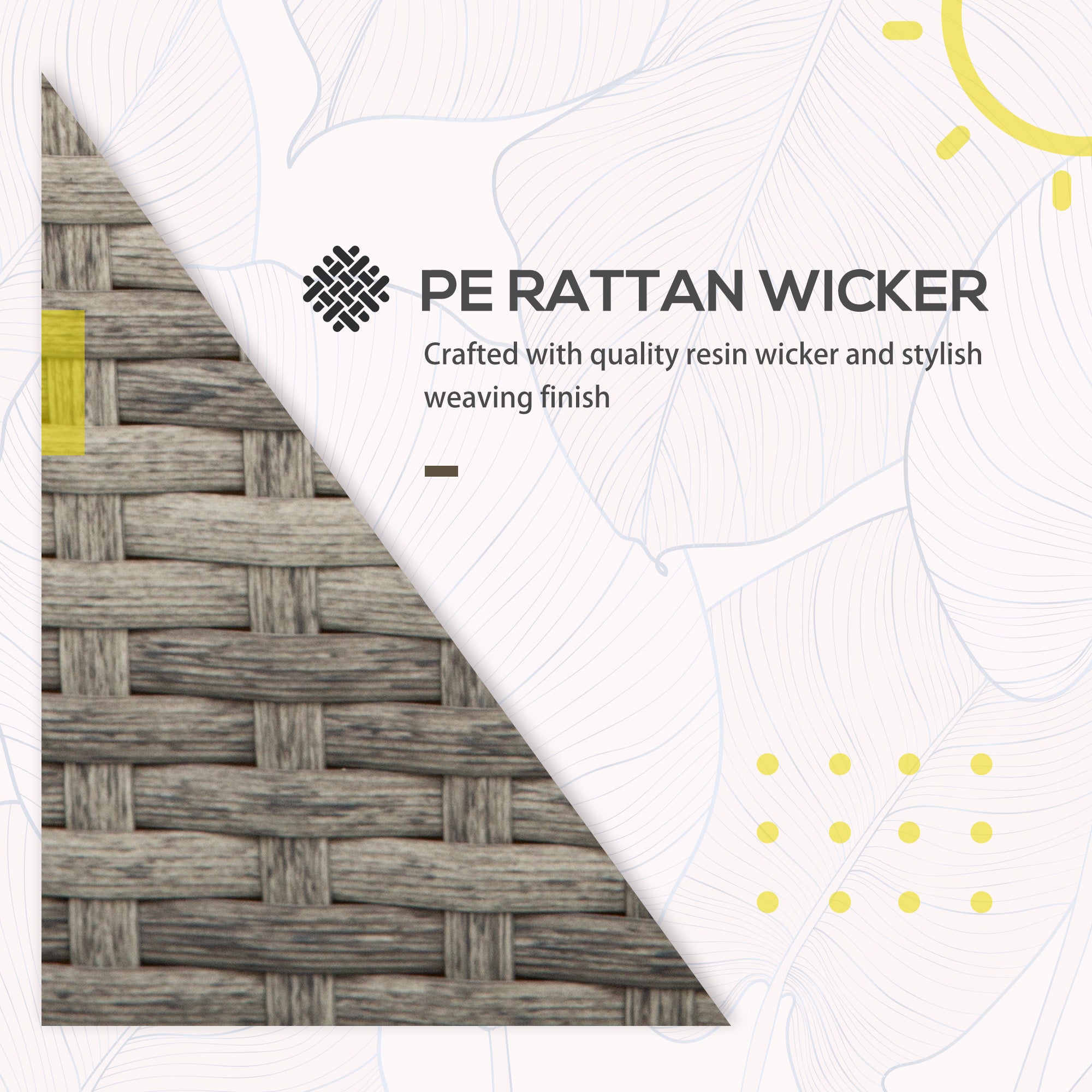 Kozy 3-in-1 Rattan Bistro Set, Wicker Garden Furniture Set with 2-level Rising Table, Adjustable 3-seater Sofa Lounger with Washable Cushions for Outdoor, Patio, Balcony, Grey