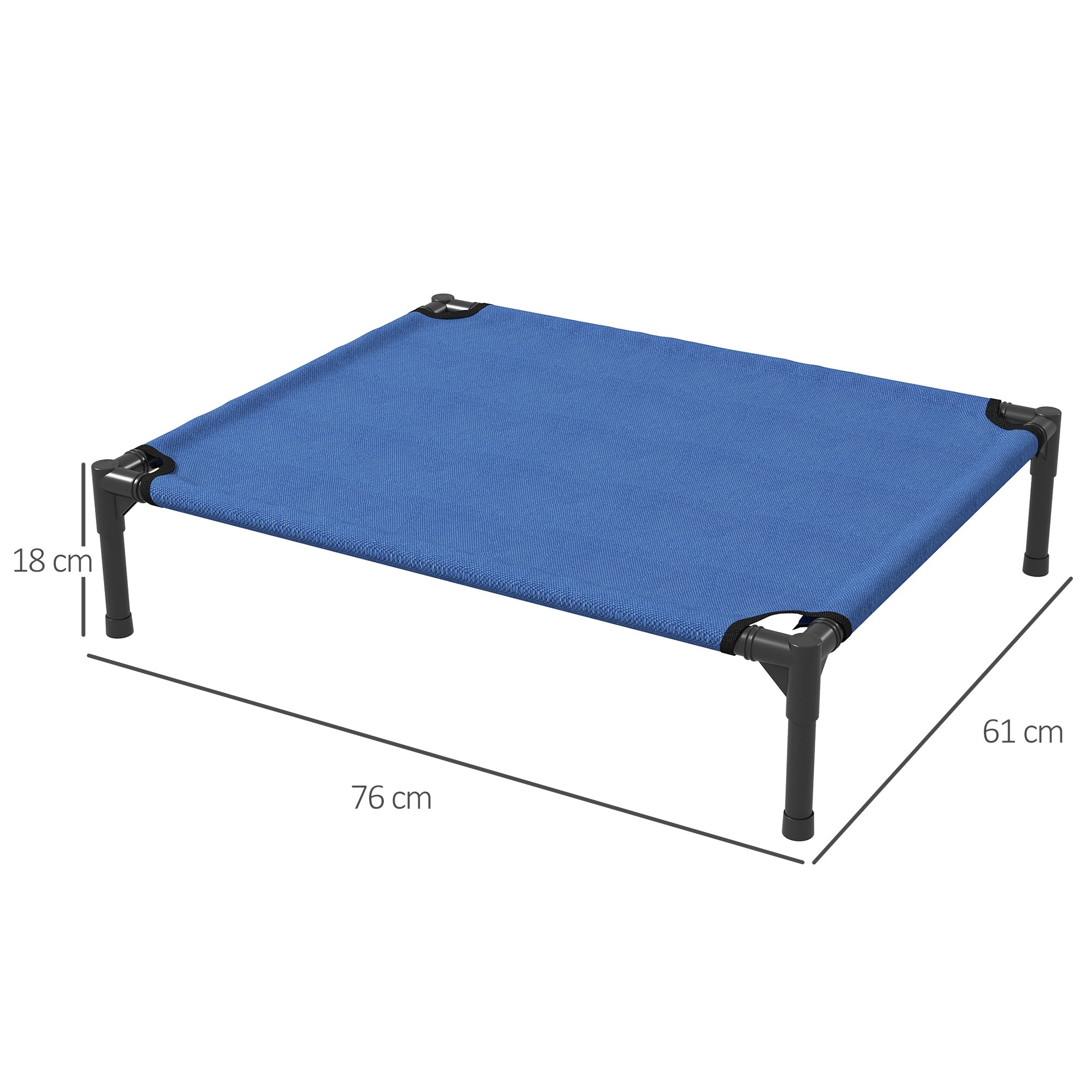 Kozy Raised Dog Bed Cat Elevated Lifted Portable Camping w/ Metal Frame Blue (Medium)