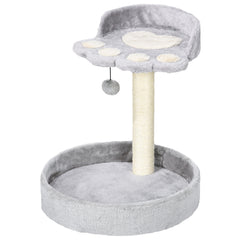 PawHut 44cm Cat Tower with Sisal Cat Scratching Post, Cat Claw Shape, Light Grey | Aosom UK