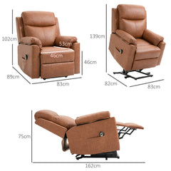 Kozy Faux Leather 70° Electric Riser Recliner Chair - Brown