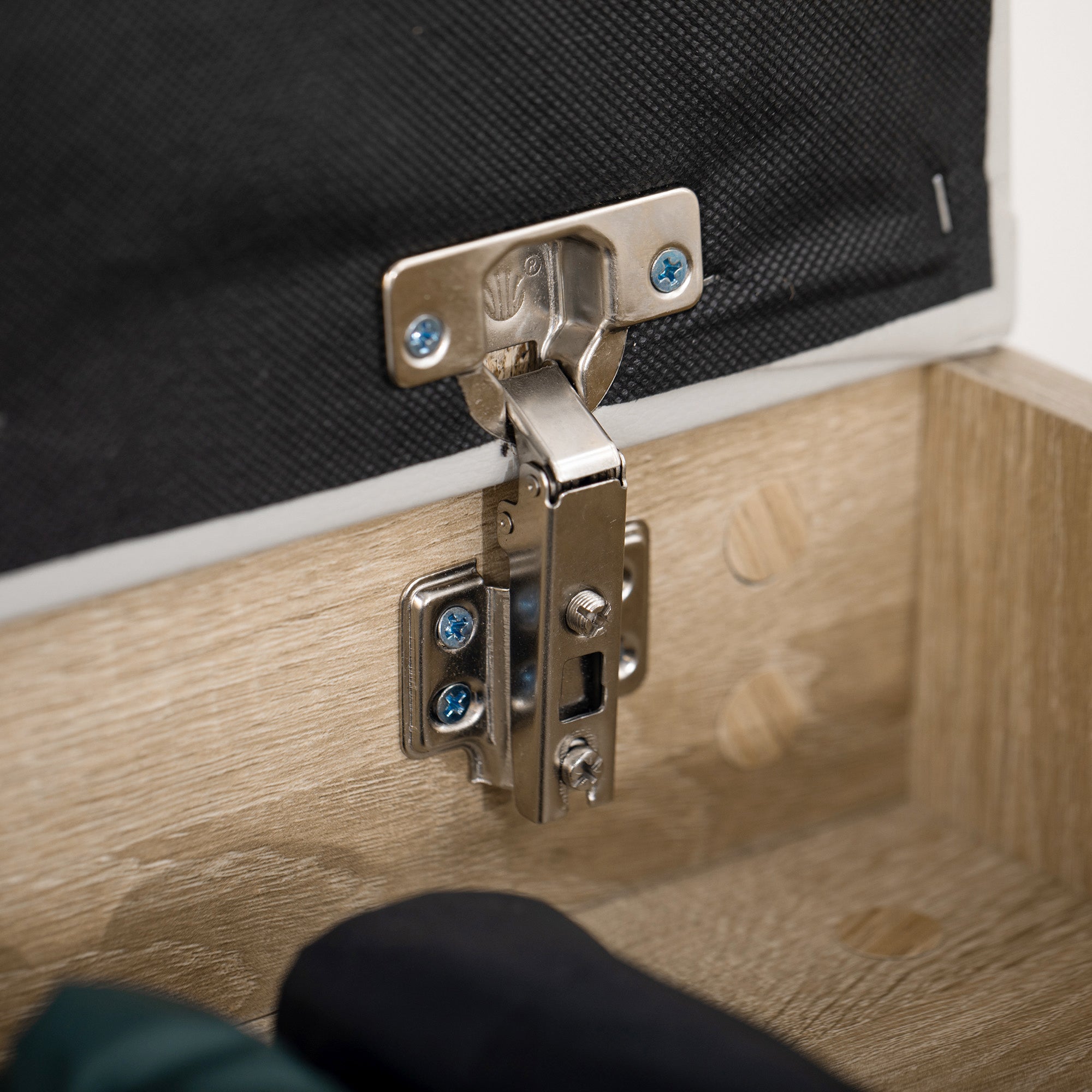 Kozy Shoes Cabinet Bench Hidden Storage Padded Seat Organiser Footwear Rack Hallway Oak Tone