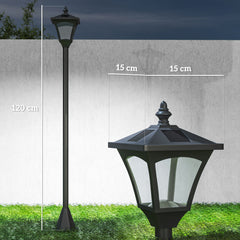 Kozy 1.2m Solar Powered Outdoor Lamp Post - Black