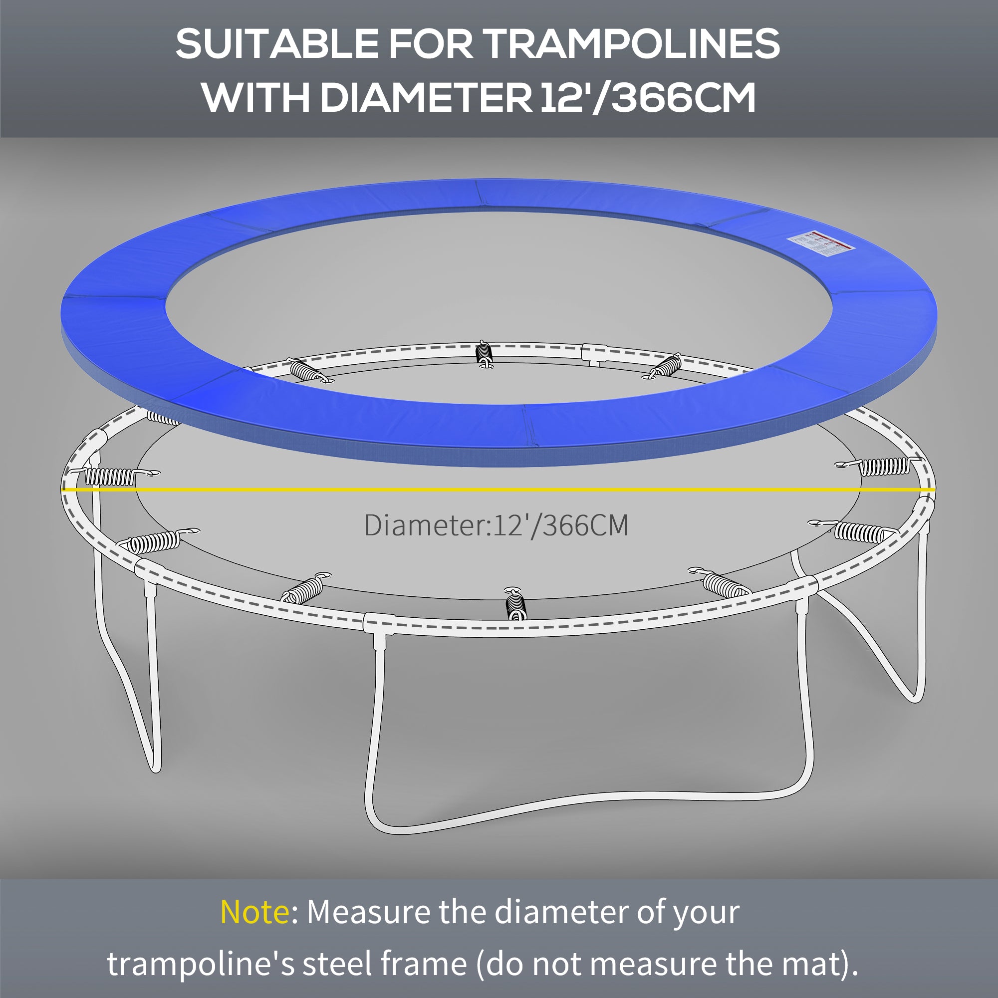 Homcom 12ft Trampoline Surround Safety Foam Pad