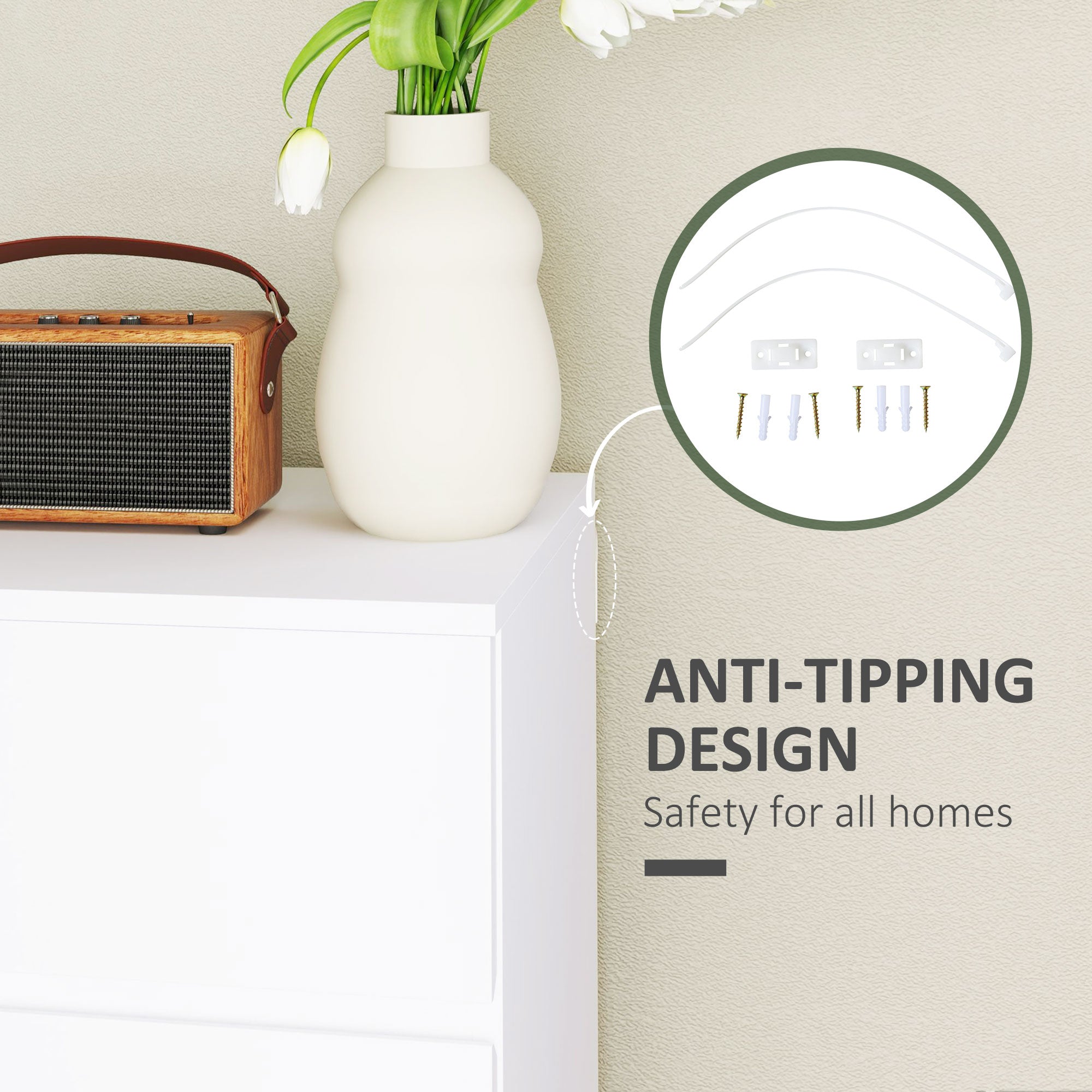 Kozy Chest of Drawers, 4-Drawer Storage Cabinets, Modern Dresser, Storage Drawer Unit for Bedroom