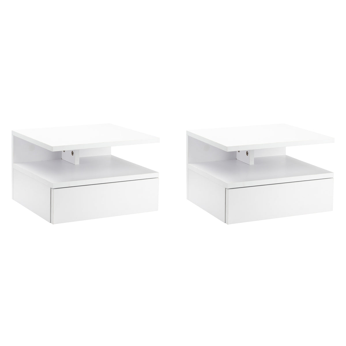 Kozy Set of Two Floating Bedside Tables - White