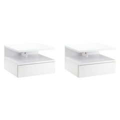 Kozy Set of Two Floating Bedside Tables - White