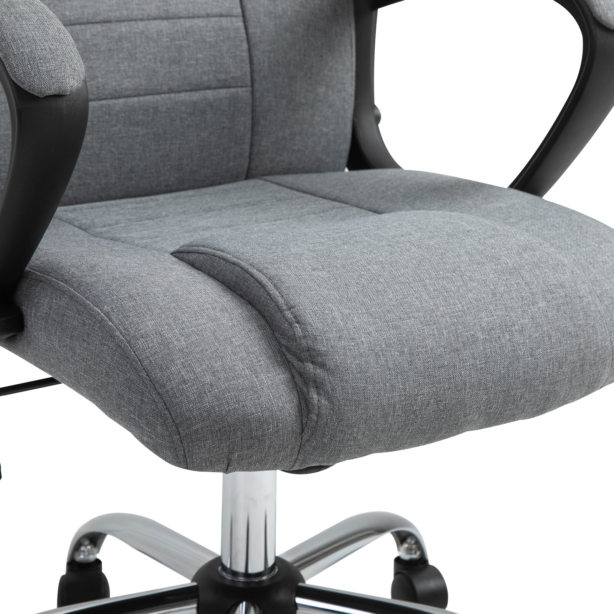 Vinsetto High Back Office Chair 360° Swivel Chair Adjustable Height Tilt Function Linen Deep Grey 62W x 62D x 110