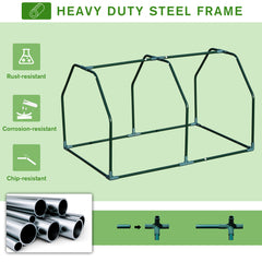 Outsunny Mini Greenhouse Portable Garden Greenhouse Metal Frame Grow House with PVC Cover, Middle Zip Fastening, 99 x 71 x 60 cm, White