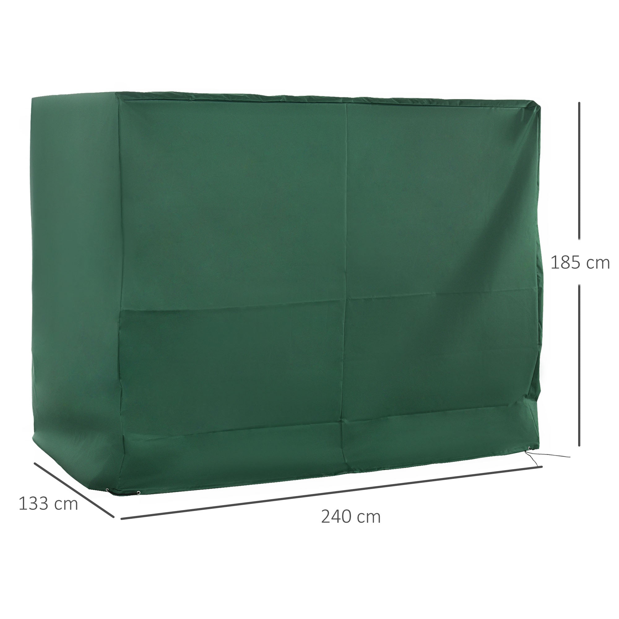 Kozy 3-Seat Outdoor Garden Swing Chair Protective Cover Water UV Resistant, 240L x 133Wcm, Green