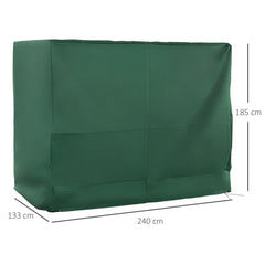 Kozy 3-Seat Outdoor Garden Swing Chair Protective Cover Water UV Resistant, 240L x 133Wcm, Green