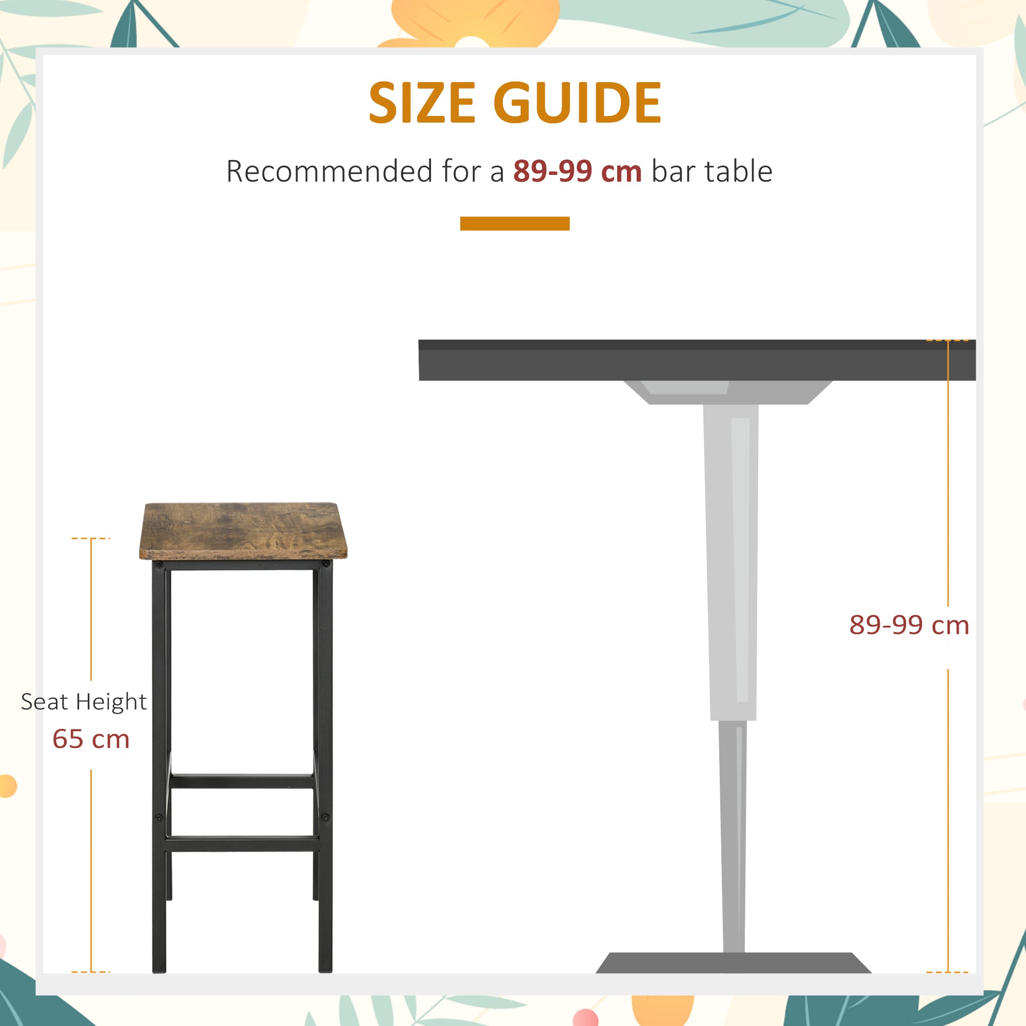 Kozy Industrial Bar Stools, Set of 2 Kitchen Breakfast Bar Chairs with Footrest, Counter Height Island Stools for Dining Area, Home Pub, Rustic Brown