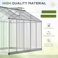 Outsunny 6x10ft Clear Polycarbonate Greenhouse Aluminium Frame Large Walk