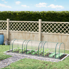 Kozy Mini Greenhouse, Small Polytunnel Green House with Zipped Doors, Steel Frame for Garden Patio, 300 x 100 x 80cm, Clear