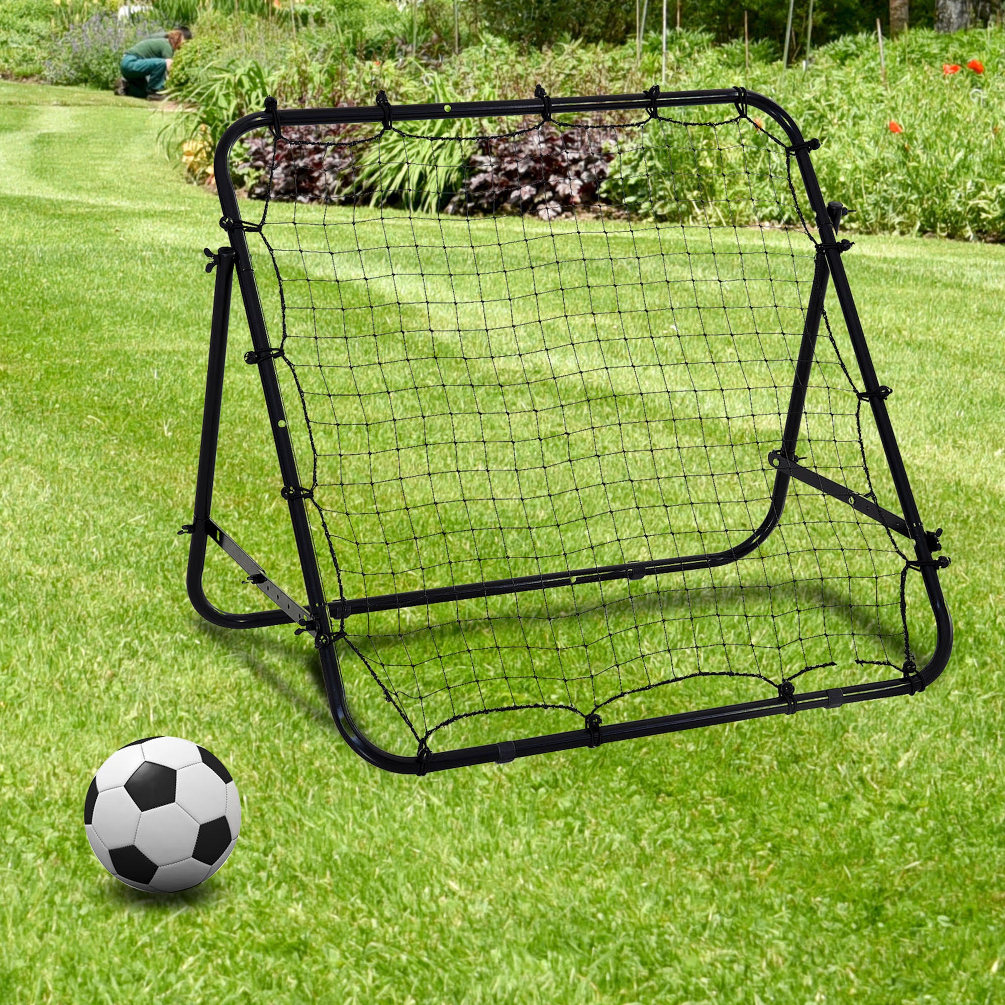 Kozy Adjustable Rebounder Net Kickback Target Goal for Teens Adults Training, Black