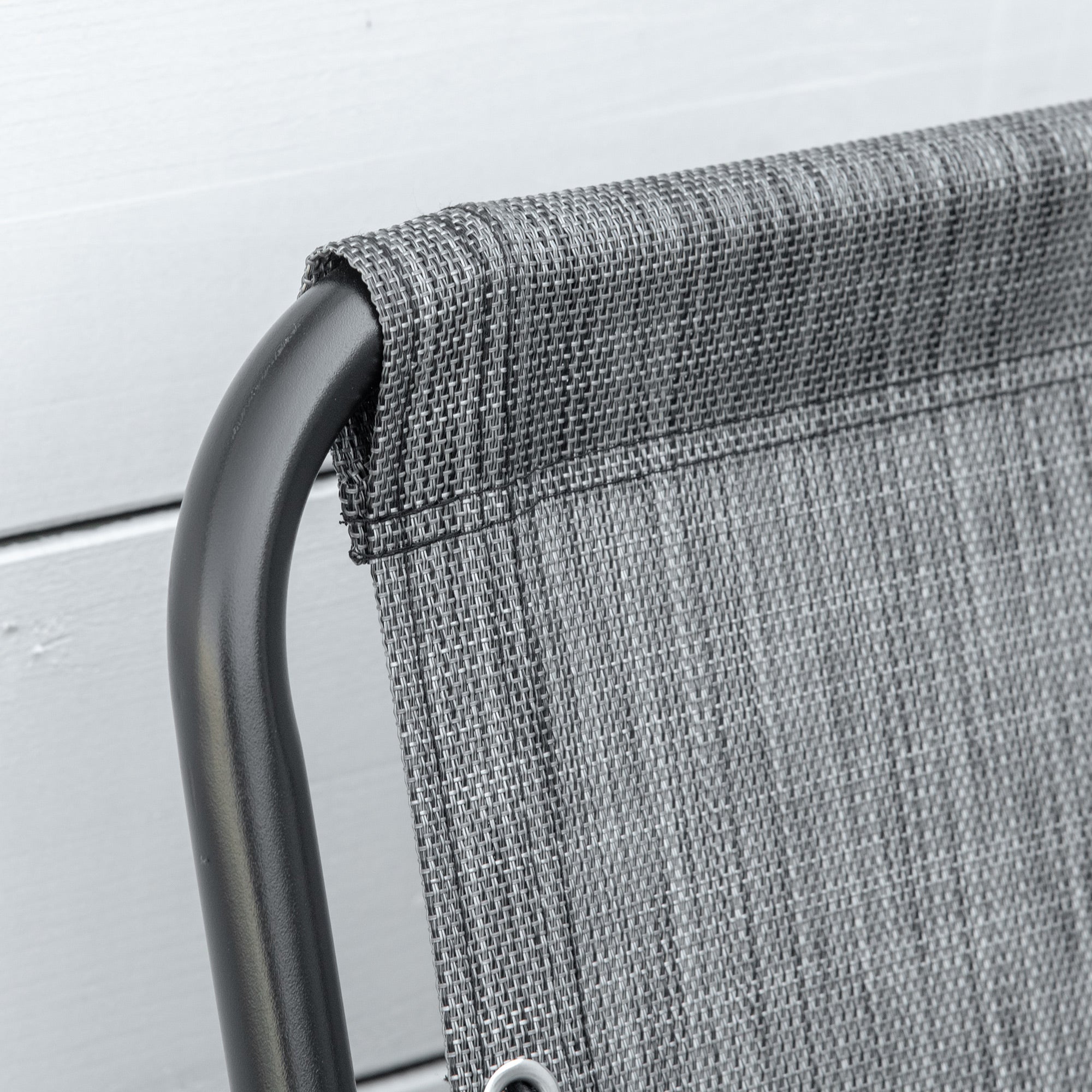 Kozy 2 Pieces Foldable Chair Set, Outdoor Portable Loungers for Camping Pool Beach Deck, Lawn Chairs with Armrest Steel Frame, Grey