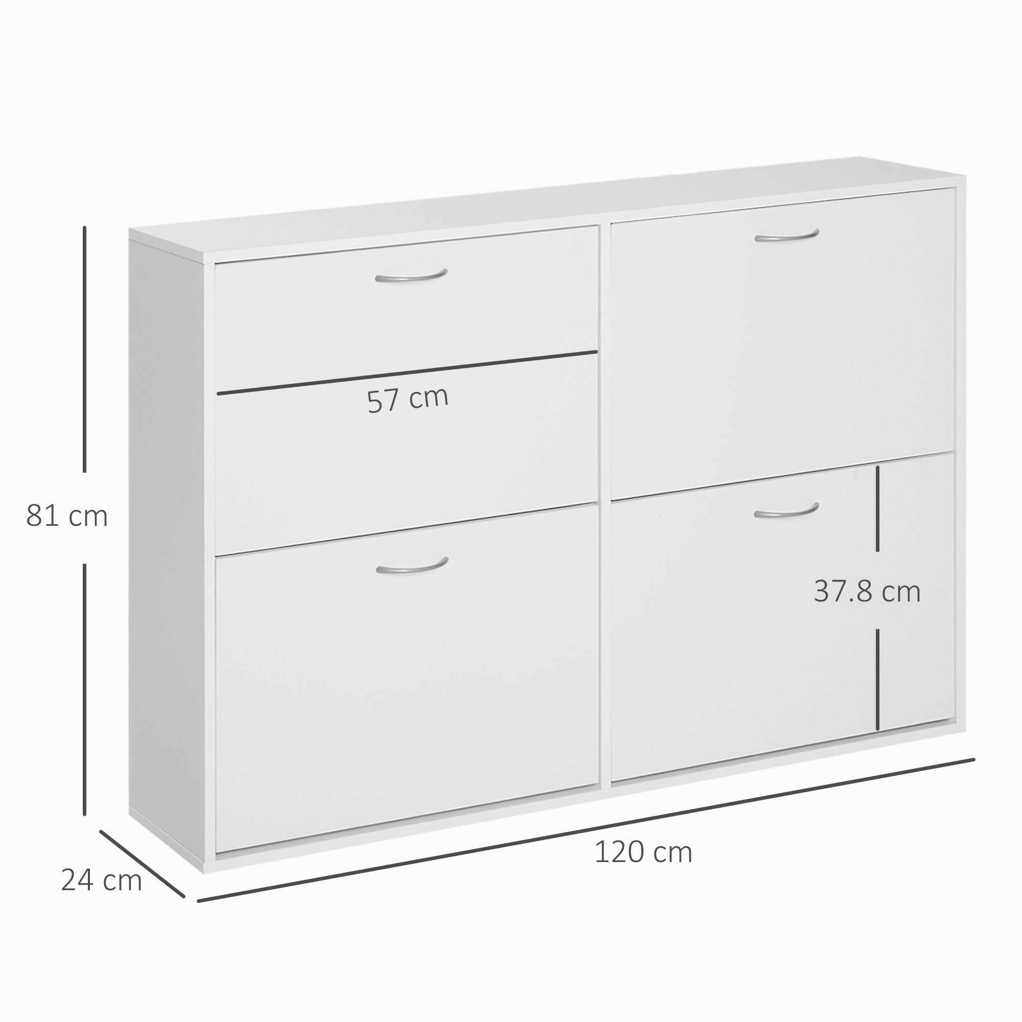 HOMCOM Shoe Cabinet, 120Lx24Wx81H cm, Particle Board