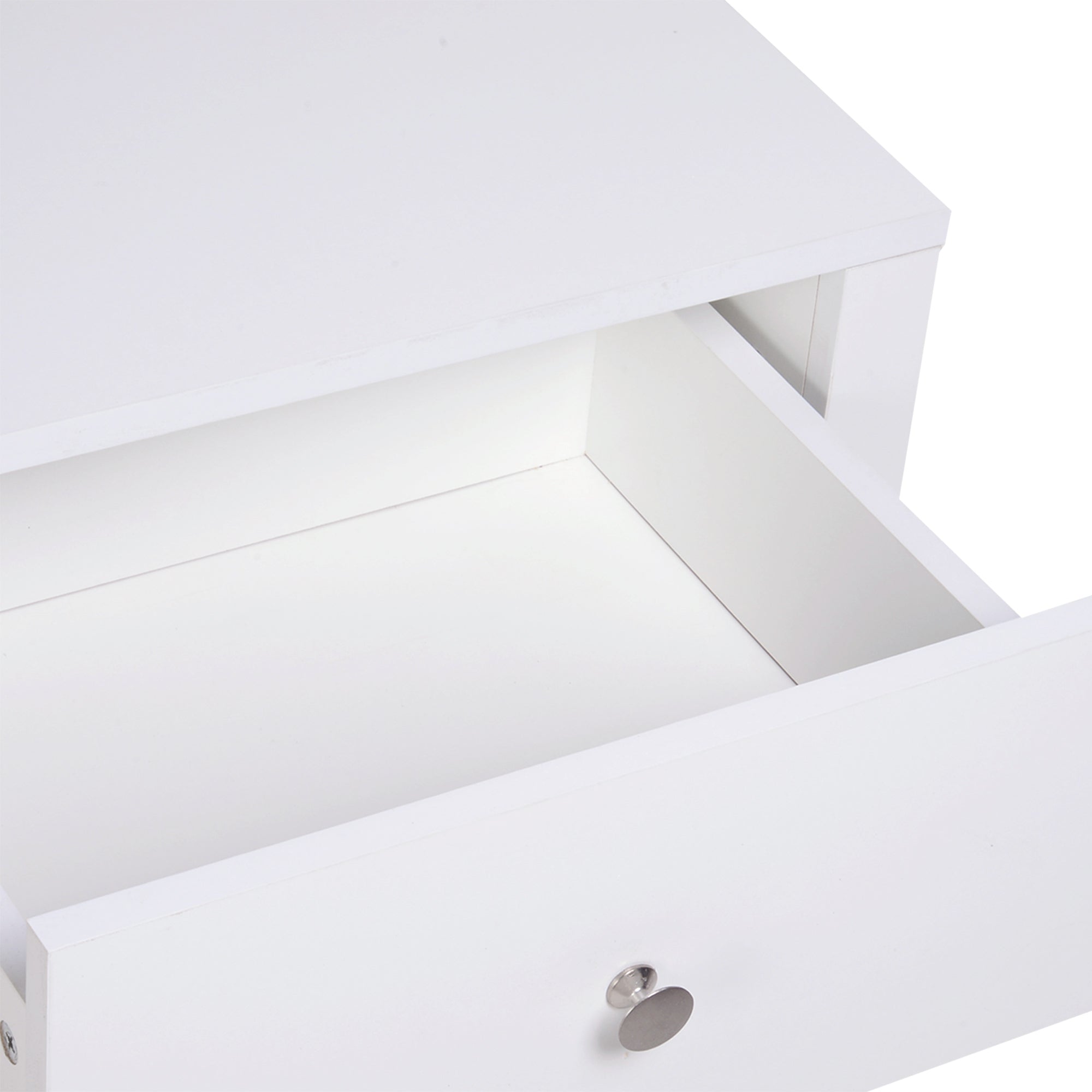 HOMCOM Solid Wood Bedside Cabinet with Drawer and Shelf, Nightstand Chest for Bedroom Furniture, White | Aosom UK