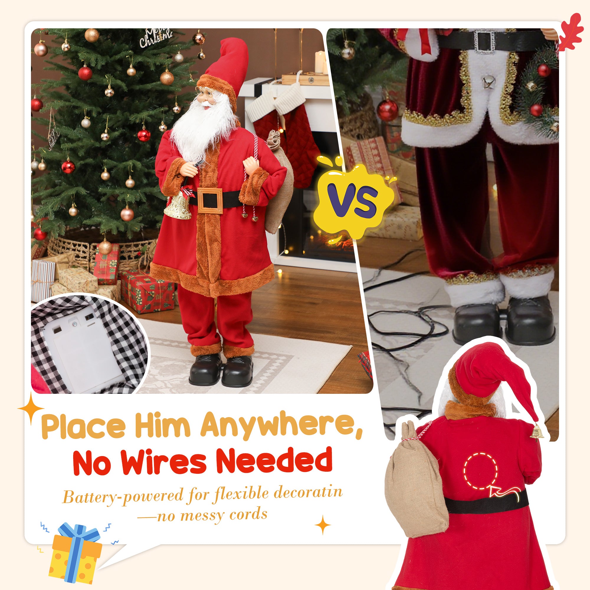 Kozy - Singing and Dancing Santa Claus with Bell and Sack