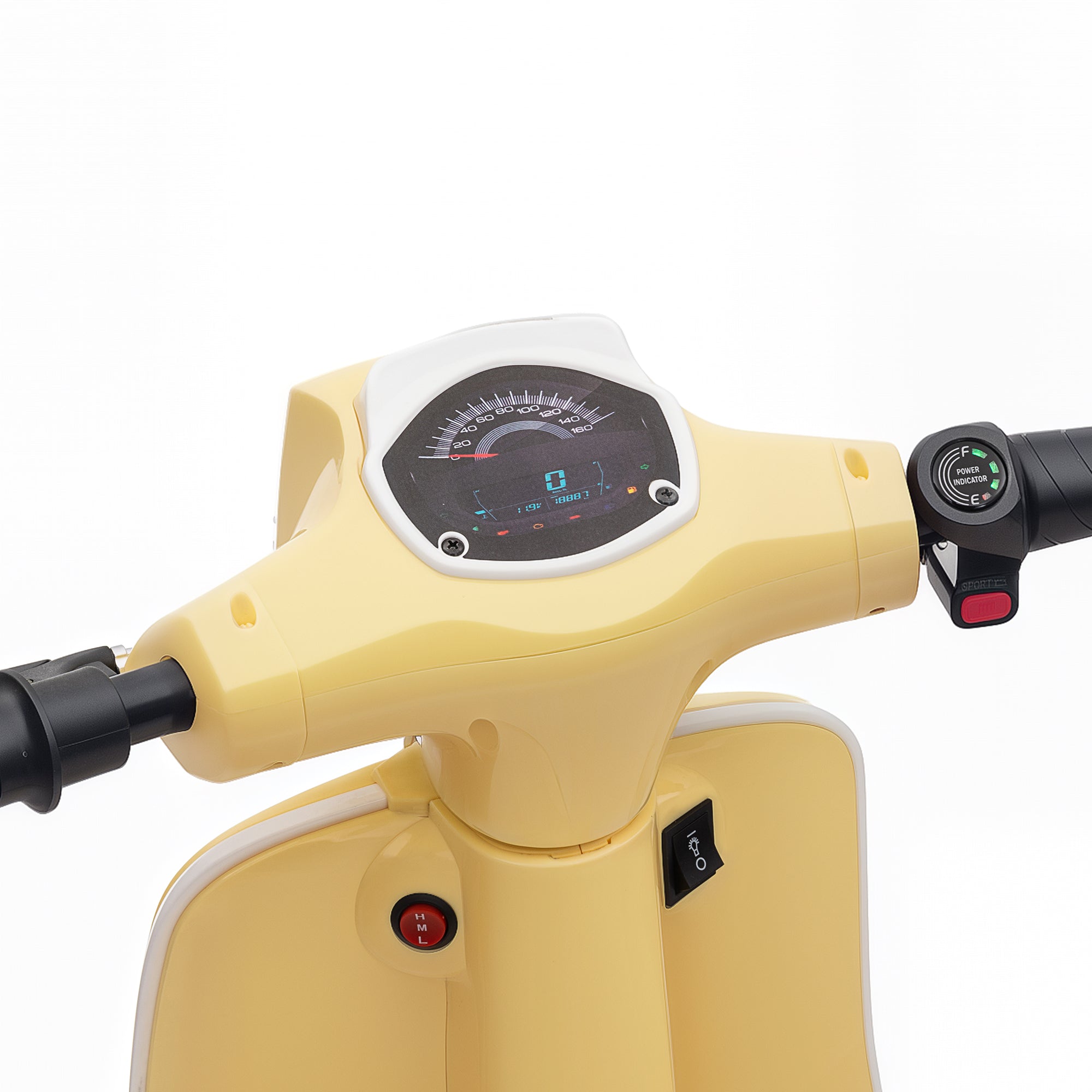 Kozy 24V Kids Electric Motorbike, Ride on Motorcycle with Manual Throttle, Brakes and LED Lights for Ages 8-12 Years, Beige