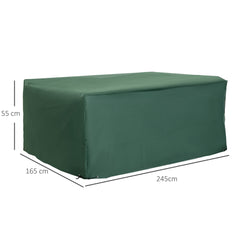 Kozy Outdoor Garden Furniture Cover Waterproof, Anti-UV 600D Heavy Duty Oxford Fabric Patio Furniture Cover for Rectangular Sofa Table Set, Green, 245 x 165 x 55 cm