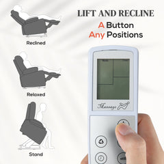 HOMCOM Electric Power Lift Recliner Chair Vibration Massage Reclining Chair with Remote Control and Side Pocket, Dark Grey