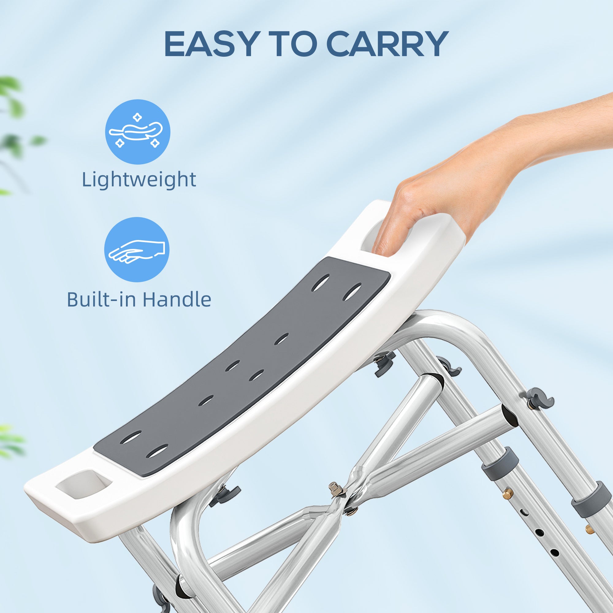 Kozy - 44-51.5cm Aluminium Frame Shower/Bath Stool - Grey