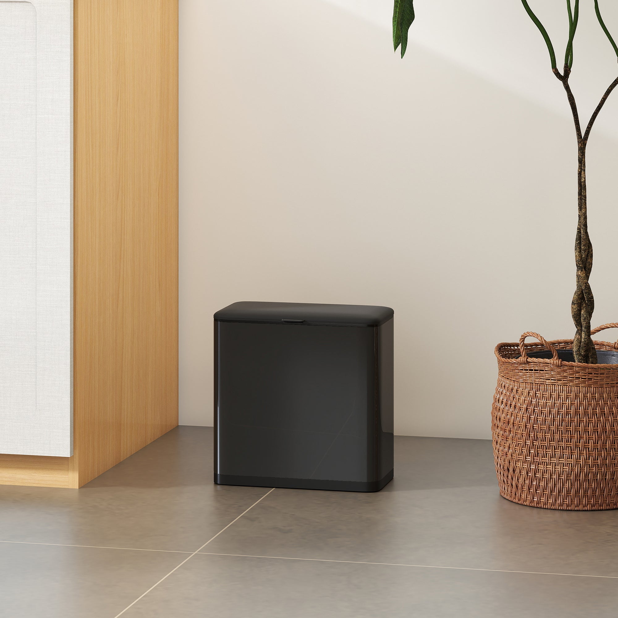 Kozy 8L Hanging Kitchen Bin, Rubbish bin with Lid and Removable Inner Bucket for Kitchen Cabinet Door, Under Sink, Office