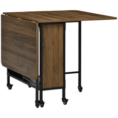 Kozy Six-Person Drop Leaf Dining Table - Brown/Black