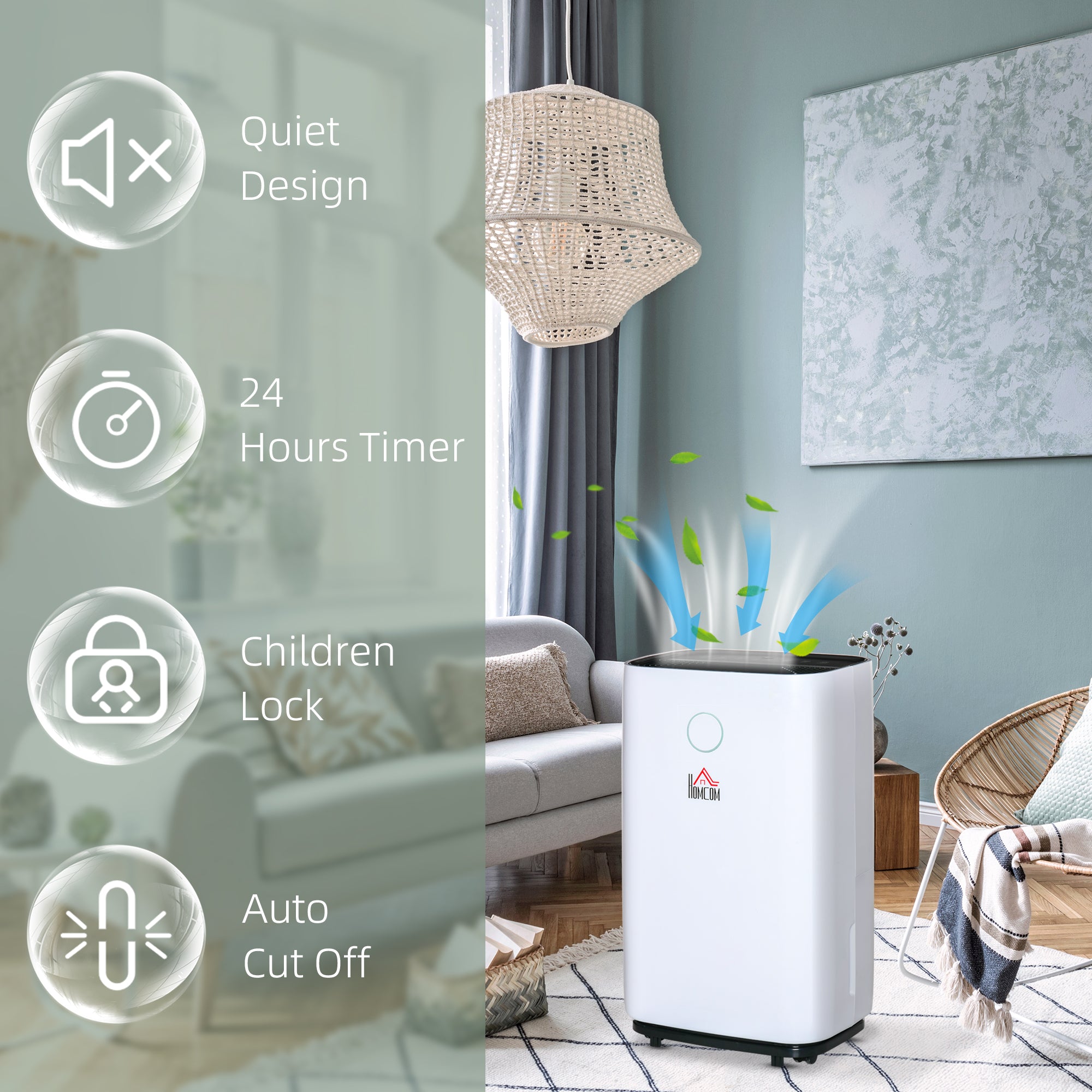 Kozy 16L/Day Portable Dehumidifier for Home, with LED Screen, Sleep Mode, 24H Timer, Electric Air Dehumidifier for Damp Laundry Bedroom Basement