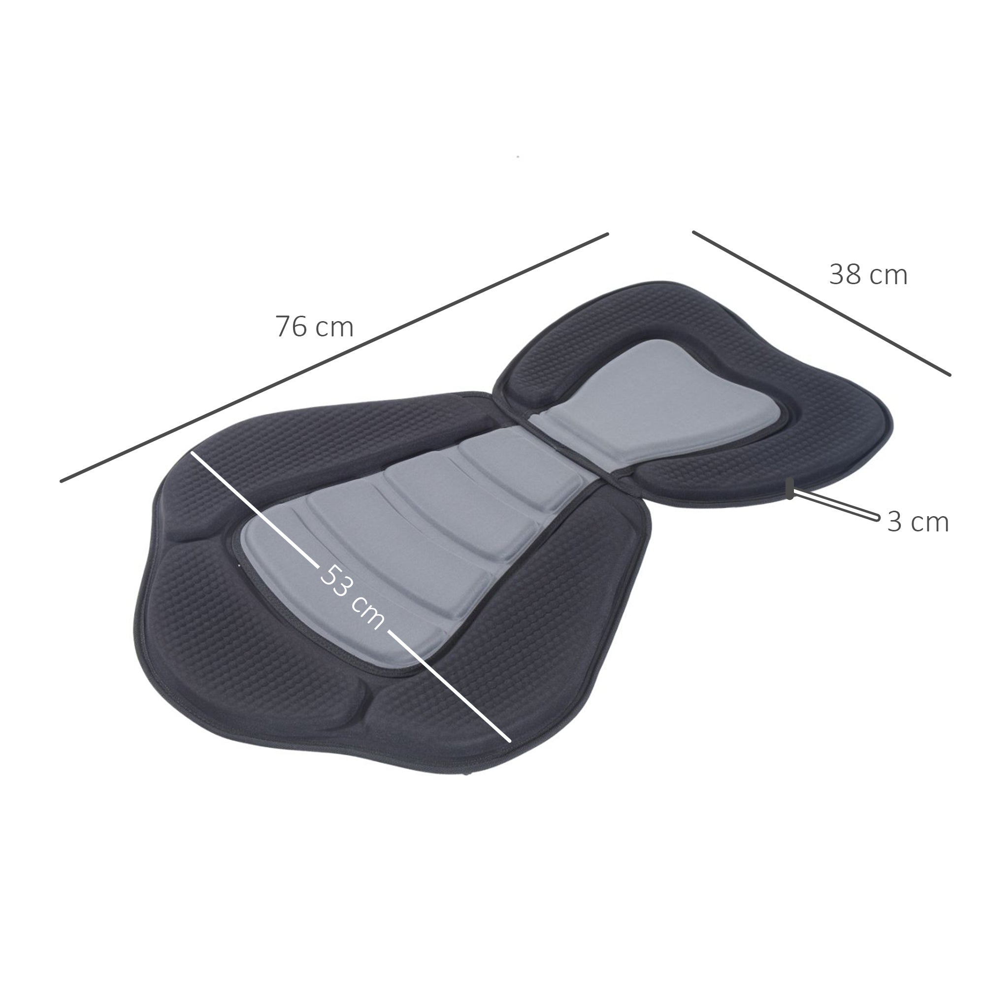 HOMCOM High Back Detachable Canoe/Kayak Seat, Comfortable Padding, Adjustable Straps, Black