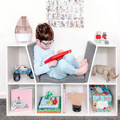 HOMCOM Cosy Reading Nook: Cushioned Bookcase Seat, Storage Sideboard for Kids' Bedrooms & Lounges, Pristine White | Aosom UK