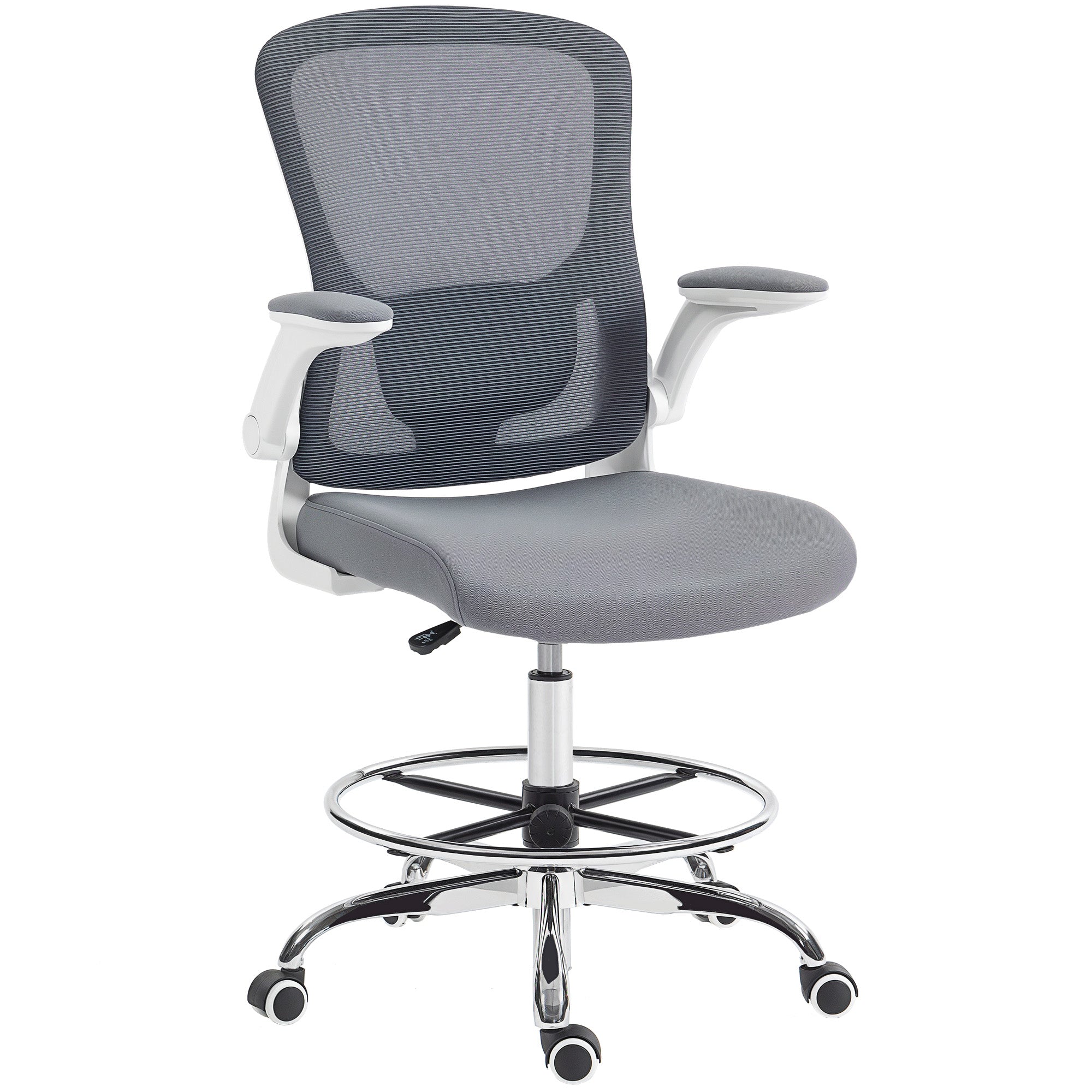 Kozy Draughtsman Chair, with Adjustable Lumbar - Charcoal Grey