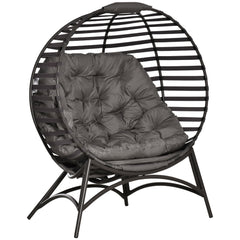 Kozy Egg Chair with Cushion & Side Pocket - Brown