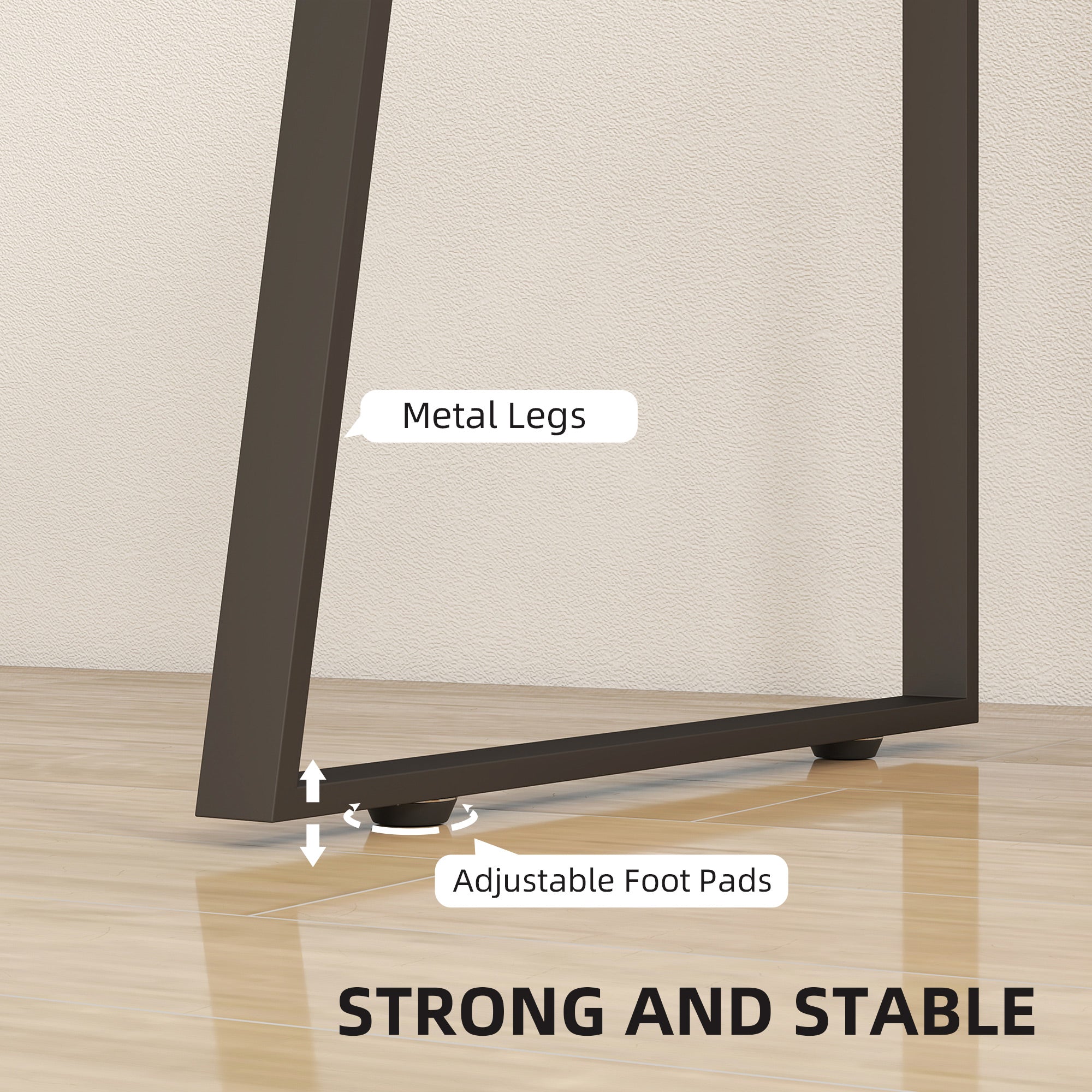 Kozy Computer Desk, Writing Desk with Cabinet, Drawer, Metal Legs, Work Table for Home Office Study, Natural Wood Finish