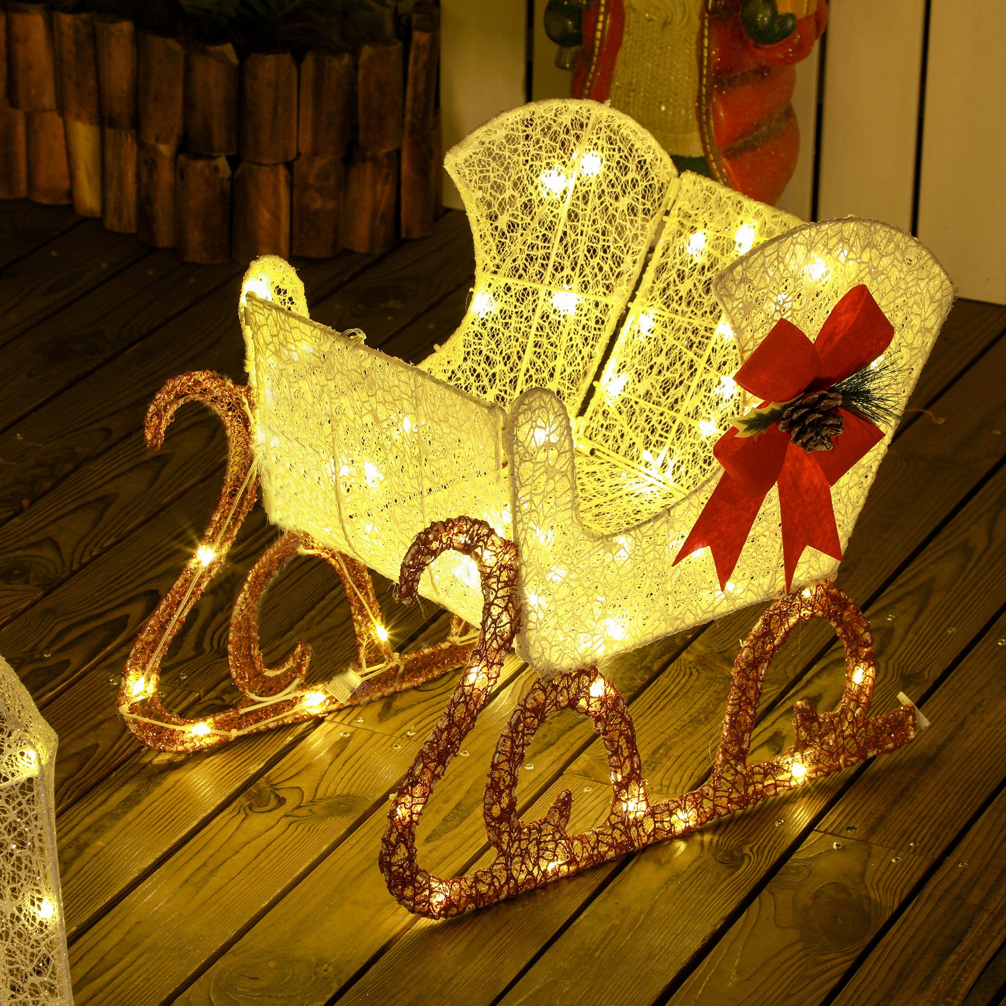 Kozy - 170 LED Light Reindeer and Sleigh Christmas Decoration