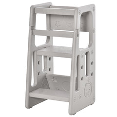Kozy Kids Step Stool, with Adjustable Platform and Non-Slip Mat – Grey