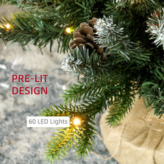 Kozy - Set of Two 3ft Christmas Trees, with Lights, Berries and Pinecones